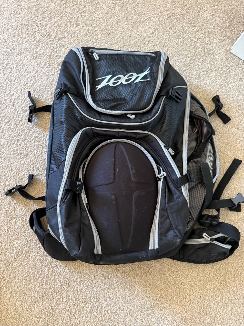 Zoot Black and Gray Sport Backpack with Logo
